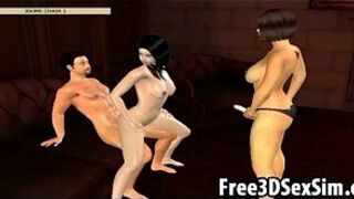 Sexy 3D cartoon honey trying out some sex positions porn video