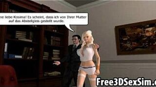 Sexy 3D cartoon blonde masturbates and gets fucked porn video